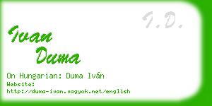 ivan duma business card