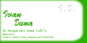 ivan duma business card